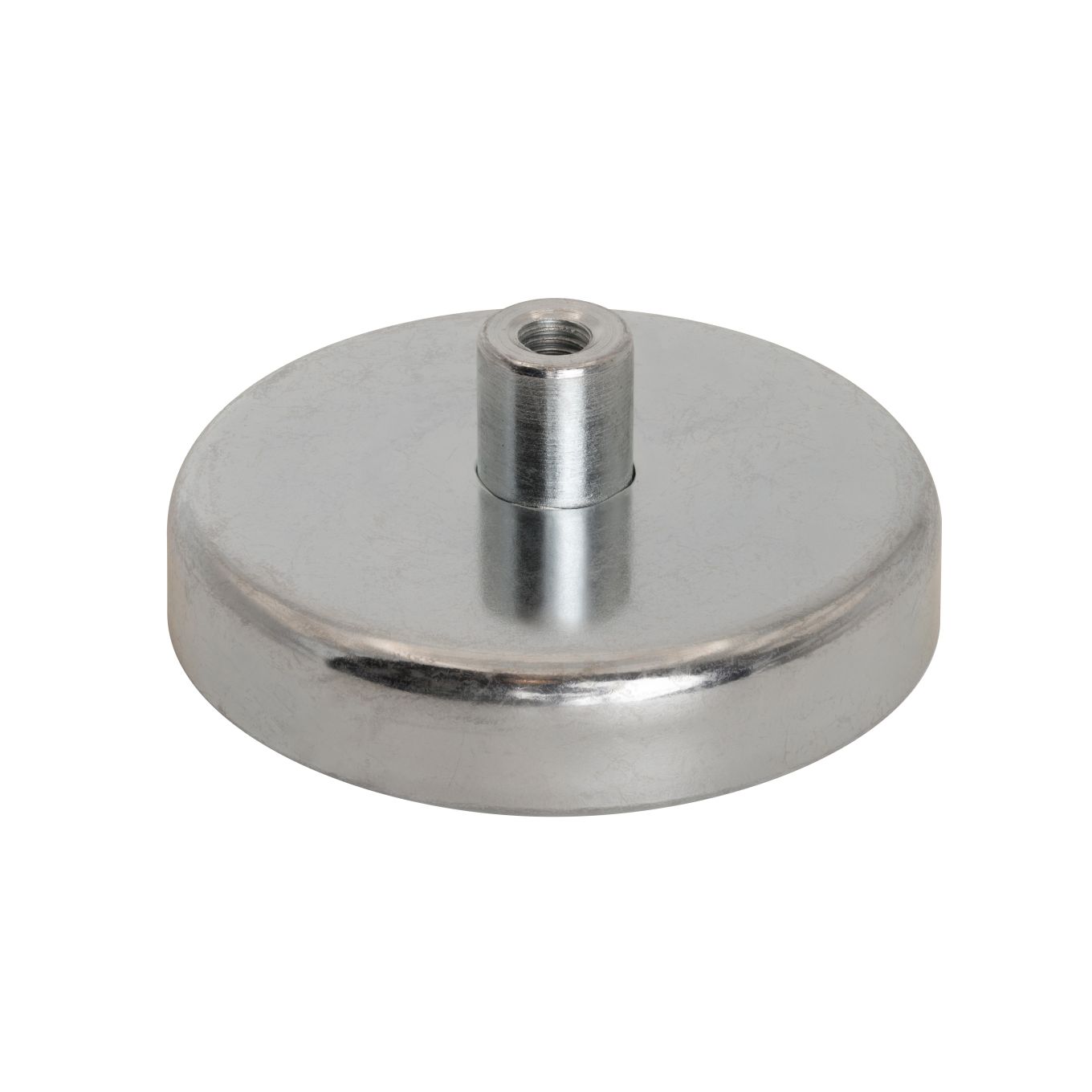 50mm Durchmesser X 10mm dicker Ferrit-Topf-Magnet mit M5-Innengewinde - 22.5kg Zugkraft