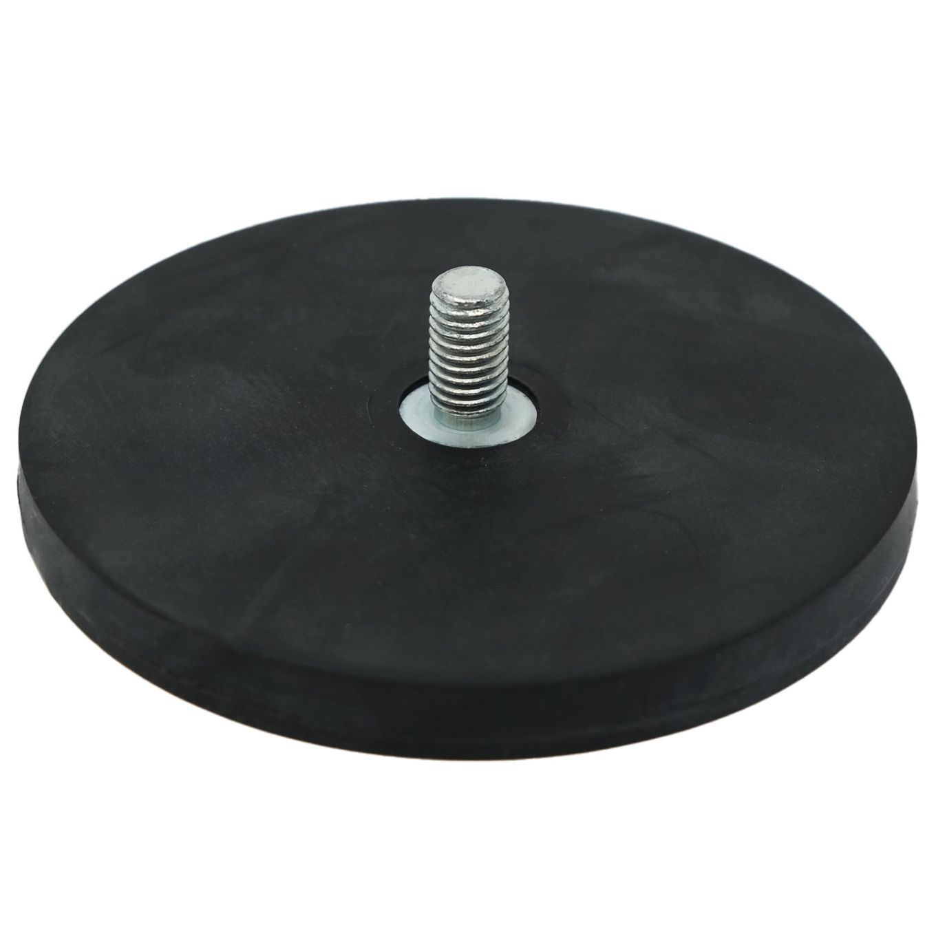 88mm Durchmesser x 8mm dick, gummibeschichteter POS-Magnet mit M8 x 15mm Außengewinde