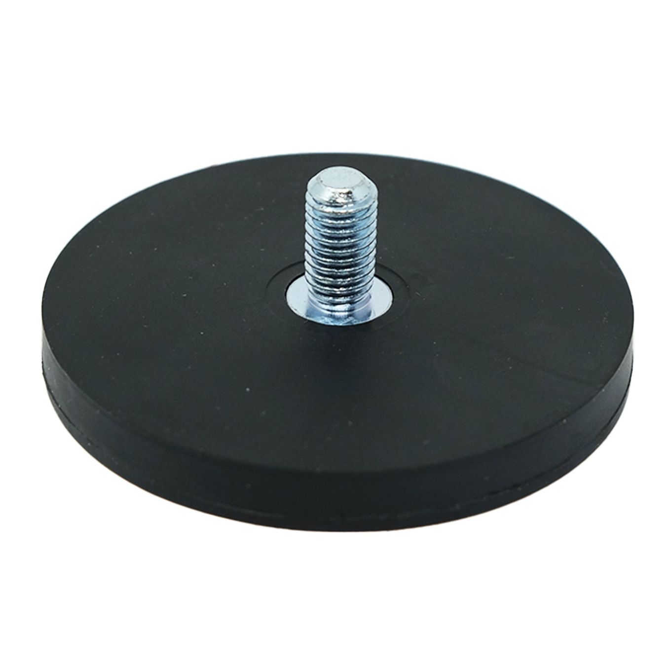66mm Durchmesser x 8mm dick Gummibeschichteter POS-Magnet mit M8 x 15mm Außengewinde