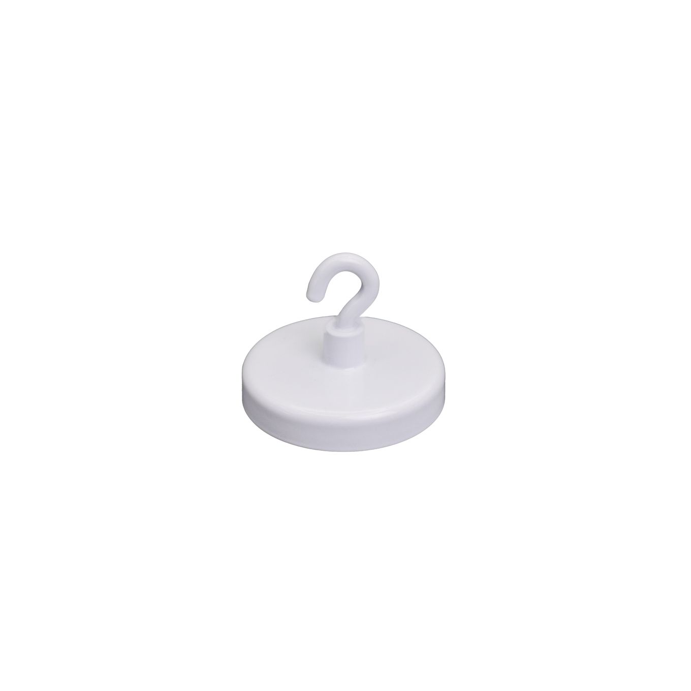 Weiß lackierter Ferrit-Klemmmagnet mit 40mm Durchmesser und M4-Haken – 10,2kg Zugkraft