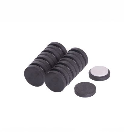 25mm Durchmesser X 5mm Dicke, Y10-Ferritmagnet mit klebendem Schaumstoffpad - 0,6kg Zugkraft