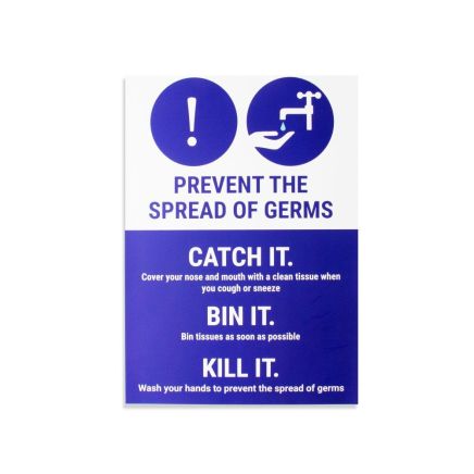 Verhindern Sie die Ausbreitung von Keimen, magnetisches Schild – Weiß und Blau