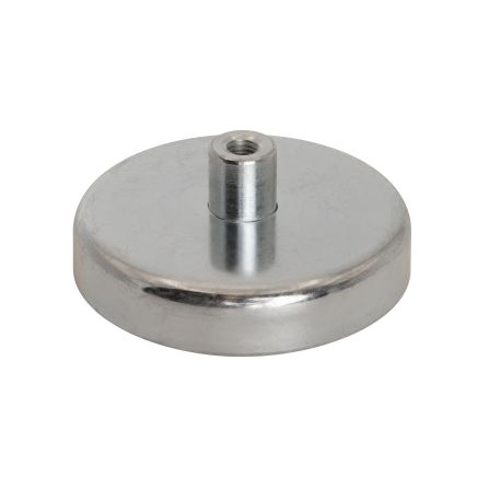 50mm Durchmesser X 10mm dicker Ferrit-Topf-Magnet mit M5-Innengewinde - 22.5kg Zugkraft