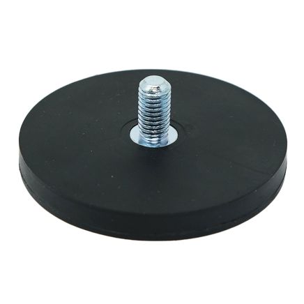 66mm Durchmesser x 8mm dick Gummibeschichteter POS-Magnet mit M8 x 15mm Außengewinde