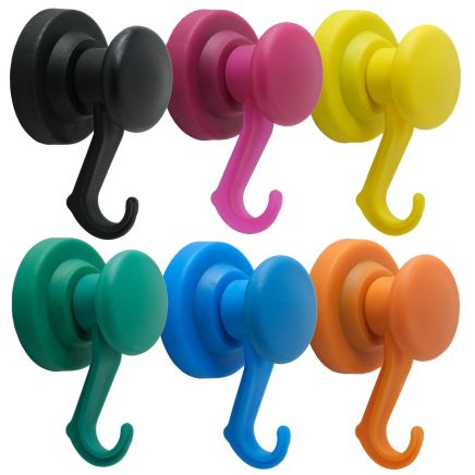 Gummibeschichteter Neodym-Magnet mit 43mm Durchmesser und drehbarem Haken – 2kg Zugkraft