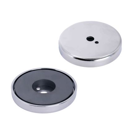 66mm Durchmesser x 10mm Dicke x 8mm Loch Ferrit-Topfmagnet – 39kg Zugkraft
