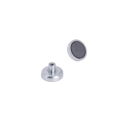 25mm Durchmesser x 7mm dicker Ferrit-Topf-Magnet mit M4-Innengewinde - 1kg Zugkraft
