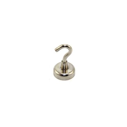 Neodym-Klemmmagnet mit 25mm Durchmesser und M5-Haken – 25,7kg Zugkraft – lizenziertes Material