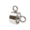 75mm Durchmesser x 25mm N42 Neodym-Topfmagnet mit 2 x M10 Ringschrauben – 200kg Zugkraft