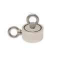 60mm Durchmesser x 22mm N42 Neodym-Topfmagnet mit 2 x M8-Ringschrauben + 10 m Seil – 120kg Zugkraft