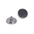 32mm Durchmesser x 7mm dicker Ferrit-Topf-Magnet mit M4-Innengewinde - 4kg Zugkraft