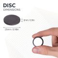 25mm Durchmesser X 3mm Dicke, Y10-Ferritmagnet mit selbstklebendem Schaumstoff - 0,69kg Zugkraft