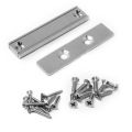 Paket mit versenktem Magneten und Stahlplatten – 40 x 13,5 x 5mm dicker Neodym-Kanalmagnet mit 2 x 3,3mm versenkten Löchern – 17kg Zugkraft