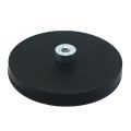 66mm Durchmesser x 8mm Höhe Gummierter POS-Magnet mit M6-Bossengewinde – 22kg Zugkraft