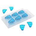 Blauer und rosafarbener Magnet in Form von Babyfüßen (22mm Durchmesser x 4mm Höhe) (unbeschriftete Packung)