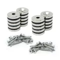 20mm Durchmesser x 4mm Dicke Nord- und Süd-Neodym-Senkmagnete und Schraubenpaket
