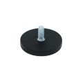 43mm Durchmesser x 6mm dick, gummierter POS-Magnet mit M6 x 15mm Außengewinde – 8kg Zugkraft