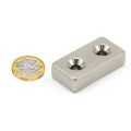 40 x 20 x 10mm dicker x 5,5mm c / s N42 Neodym-Magnet - 24.4kg Zugkraft
