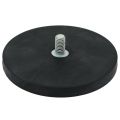 88mm Durchmesser x 8mm dick, gummibeschichteter POS-Magnet mit M8 x 15mm Außengewinde