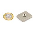 25 x 20 x 5mm dick x 4,5mm c/s N42 Neodym-Magnet – 9,8kg Zugkraft