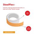 SteelFlex® 25mm breites Stahlband – 3M™ selbstklebend / glänzend weiß