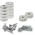 25mm Durchmesser Neodym-Topfmagnete, Stahlscheiben und Schrauben im Paket