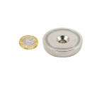 48mm Durchmesser x 11,5mm Dicke x 8,5mm mit N42-Neodym-Topfmagnet – 90kg Zugkraft