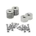 Senkmagnete mit 15mm Durchmesser, Stahlscheiben und Schrauben im Paket